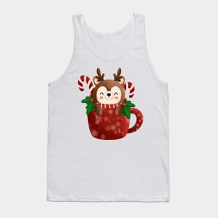 Reindeer Christmas cup Tank Top